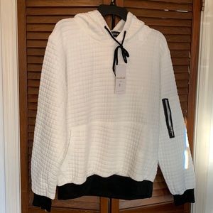 HHGKED Mens Hoodie / Sweatshirt - Small, Black and White Accent